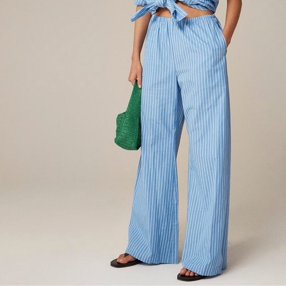 NWT J.Crew Blue Cosmo Pant in Oxford Stripe - XS Petites